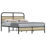 vidaXL Cadre de lit sans matelas 140x190 cm chêne sonoma