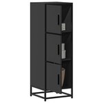 vidaXL Buffet haut noir 35 5x35x106 5 cm bois d'ingénierie et métal