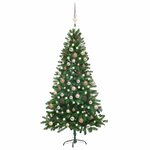 vidaXL Arbre de Noël artificiel pré-éclairé et boules 180 cm vert