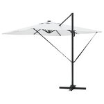 vidaXL Parasol Déporté Roma avec LEDs Sable 286x285x270 cm Aluminium