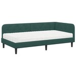 vidaXL Cadre de lit d'angle Vert foncé 100 x 200 cm Velours