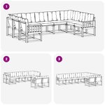 vidaXL Ensemble de canapés d'extérieur 9 Pièces Blanc et noir