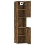vidaXL Armoire de bain Chêne fumé 30x30x130 cm Bois d'ingénierie