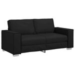 vidaXL Canapé deux places Noir 180 cm Simili cuir
