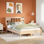 vidaXL Lit bibliothèque sans matelas 160x200 cm bois massif de pin