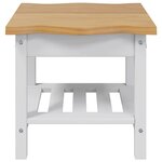 VidaXL Table d'appoint EKAI Blanc 50 x 50 x 45 5 cm Bois de pin massif