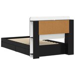 vidaXL Cadre de lit avec rangement Noir 90 x 190 cm Bois d'ingénierie