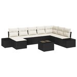 vidaXL Ensemble de canapé de jardin 8 pièces avec coussins en rattan poly marron.