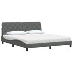 vidaXL Lit avec matelas gris foncé 180x200 cm tissu