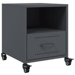 vidaXL Tables de chevet 2 Pièces anthracite 36x39x43 5 cm acier