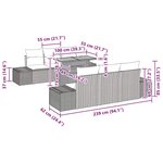 vidaXL Ensemble de Sofa de Jardin de 8 Pièces avec Coussins Gris Rattan Poly