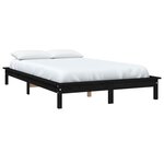 vidaXL Cadre de lit sans matelas noir bois de pin massif