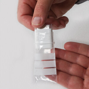 Lot de 500 sachets plastiques à fermeture zip 40x60mm + 3 bandes blanches