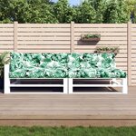 vidaXL Coussins de palette lot de 5 motif de feuilles tissu