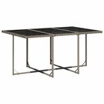 vidaXL Ensemble à manger de jardin et coussins 7 Pièces gris rotin