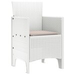 vidaXL Chaises de jardin avec coussins 2 Pièces Blanc Rattan Synthétique