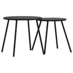 vidaXL Tables basses de jardin 2Pièces rondes noir acier enduit de poudre