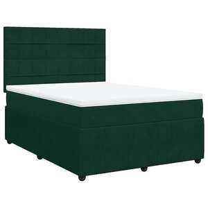 vidaXL Sommier à lattes de lit et matelas Vert foncé 140x190cm Velours