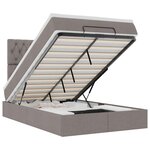 vidaXL Cadre de lit ottoman avec matelas taupe 120x200 cm tissu