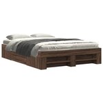 vidaXL Cadre de lit sans matelas chêne marron 140x190 cm