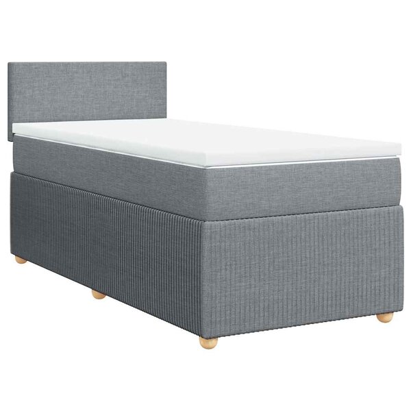 vidaXL Sommier à lattes de lit avec matelas gris clair 80x200 cm tissu