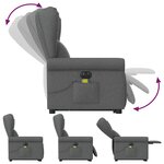 vidaXL Fauteuil inclinable de massage électrique Gris foncé Tissu