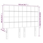 vidaXL Tête de lit à LED Gris clair 144x5x118/128 cm Tissu