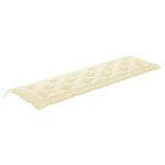 vidaXL Banc de jardin avec coussin blanc crème 175 cm Teck massif