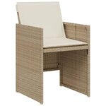 vidaXL Ensemble de bistro 3 Pièces avec coussins beige résine tressée