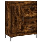 vidaXL Buffet haut Chêne fumé 69 5x34x180 cm Bois d'ingénierie