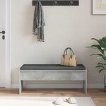 vidaXL Banc d'entrée avec coussin Gris béton 103 x 38 x 40 cm