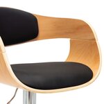vidaXL Tabouret de bar Noir Bois courbé et similicuir