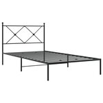 vidaXL Cadre de lit métal avec tête de lit noir 100x200 cm