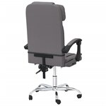 vidaXL Fauteuil de massage inclinable de bureau Gris Similicuir