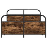 vidaXL Cadre de lit en métal sans matelas chêne fumé 140x200 cm