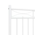 vidaXL Cadre de lit métal sans matelas et pied de lit blanc 140x190 cm