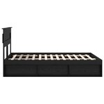vidaXL Cadre de lit avec stockage Noir 160 x 200 cm Bois de pin massif