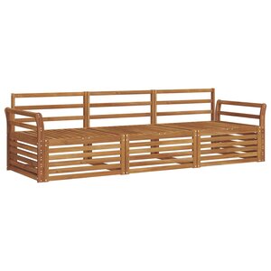 vidaXL Ensemble de canapés d'extérieur 3 Pièces Naturel