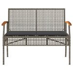 vidaXL Salon de jardin 4 Pièces avec coussins Gris Résine tressée