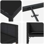 vidaXL Ensemble de salle à manger pour jardin 5 Pièces Noir polyrotin