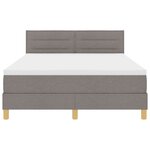 vidaXL Lit à ressort LED avec matelas Taupe 160 x 200 cm tissu