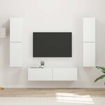 vidaXL Ensemble meuble TV 6 Pièces Blanc Bois d'ingénierie