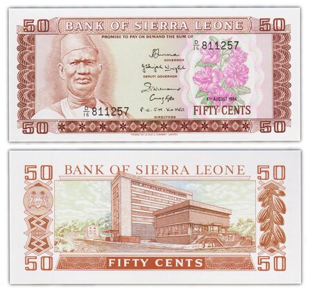 Billet de Collection 50 Cents 1984 Sierra Leone - Neuf - P4e