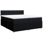 vidaXL Sommier à lattes de lit avec matelas Noir 200x200 cm Tissu