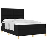 vidaXL Lit à ressorts avec tête de lit Noir 140 x 190 cm tissu