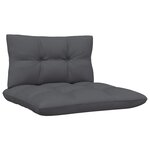 vidaXL Canapé central de jardin avec coussins anthracite Gris Pin