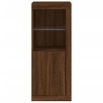 vidaXL Buffet avec lumières LED chêne marron 41x37x100 cm