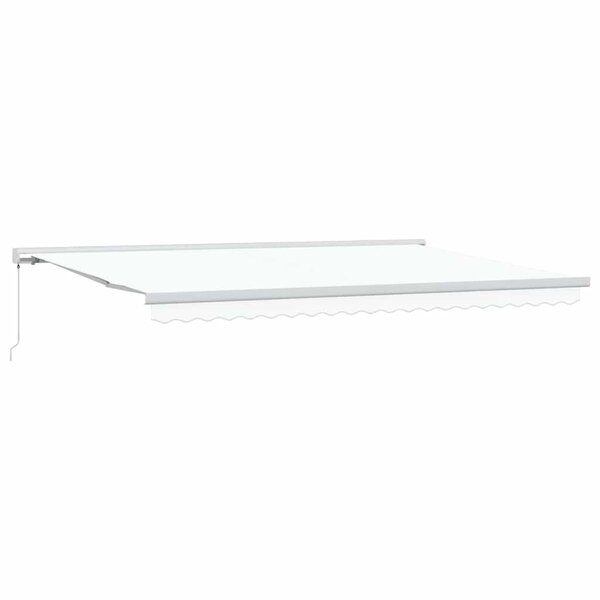 vidaXL Auvent Rétractable Blanc 500 × 300 cm Tissu  Métal