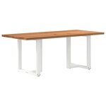 vidaXL Table à manger marron clair bois de chêne massif rectangulaire