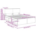 vidaXL Cadre de lit Blanc 140 x 190 cm Bois d'ingénierie